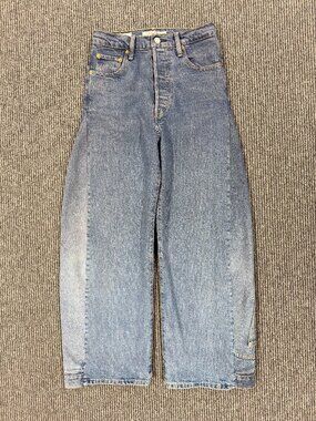Levi's Reworked Upcycled Barrel Leg Jeans - Organic Dye Curved Denim 26